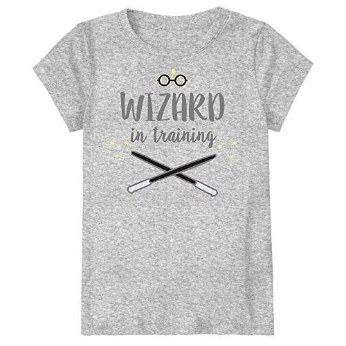 Harry Potter Girls Hogwarts T-Shirt Hogwarts Wizardry Shirt(Heather Grey, Small)