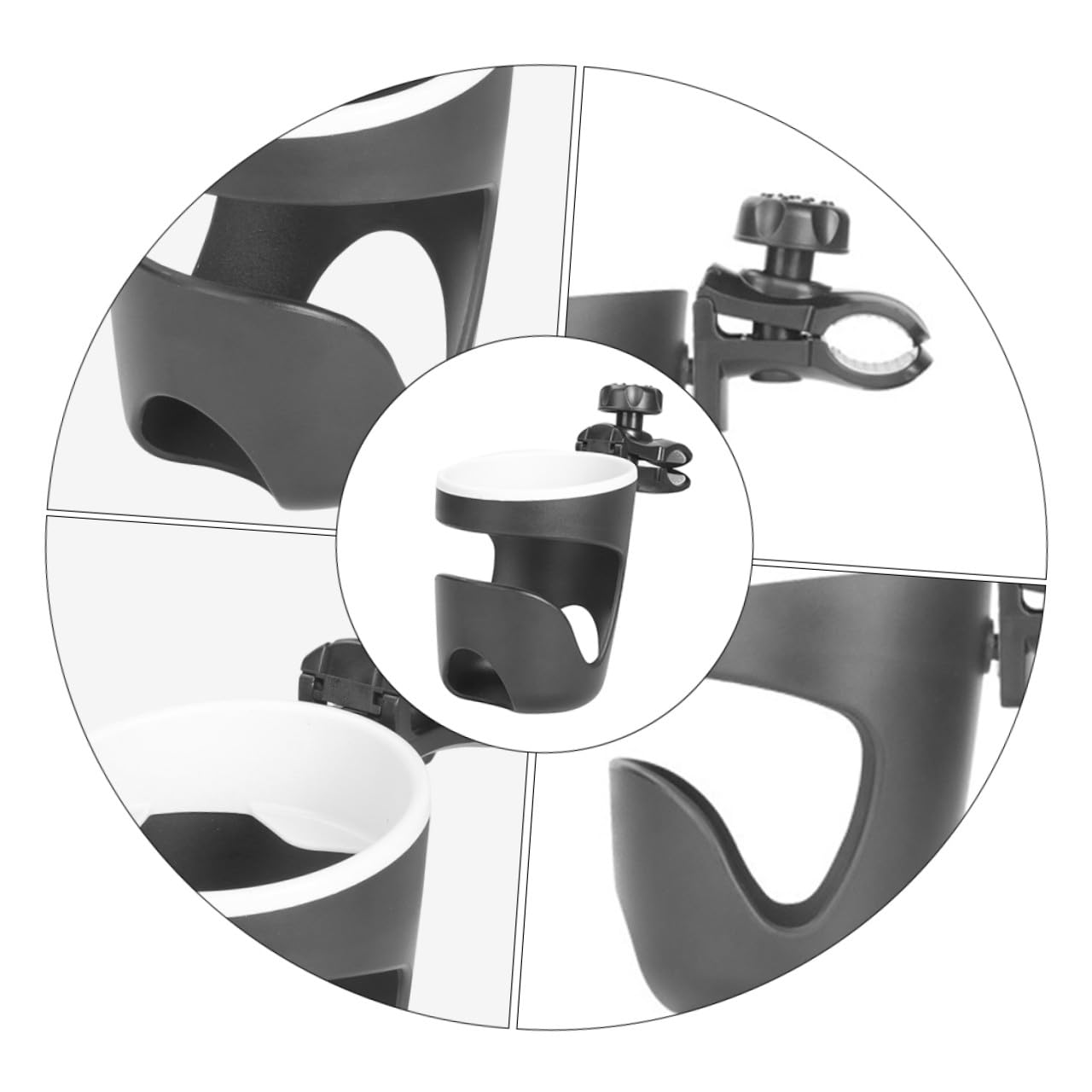 Toyvian 2pezzi Portabottiglie Per Passeggini Supporto Per Tazze e Bottiglie Accessorio Pratico Per Nero