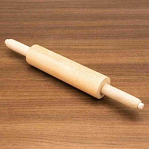 KIT Rolo de abrir Massa Com Cabo Giratório de Madeira Para Pizza Pastel e Espátula Prática Para Conf