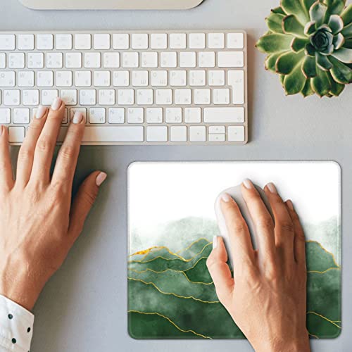Green Marble Mouse Pad Aesthetic Mousepad For Desk With Non-Slip Rubber Base, Office Computer Mouse Pads For Wireless Mouse Laptop, 9.5×7.9 In, Abstract Green #TOP4