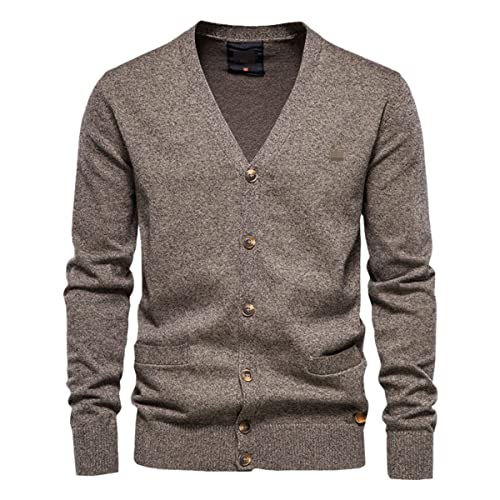 Cardigan à simple boutonnage pour homme chaud et isolant pour l'hiver