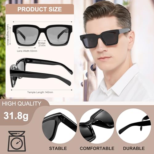 MARE AZZURO Vintage Oversized Square Sunglasses Women Men, Retro Cool Big Sun Glasses UV400 Protection 5