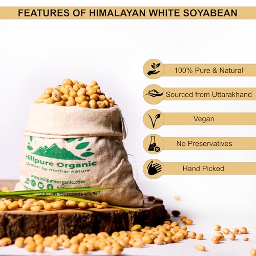 Image of Hillpure Organic White Soyabean | High Protein | Ancient Grain from Uttarakhand | 1 Kg + 1 Kg