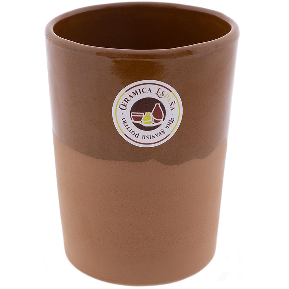 Ceramica RAMBLEÑA | Set bicchieri da birra 6 pezzi | Tubi di birra in fango rosso | Bicchieri d'acqua | 300 ml