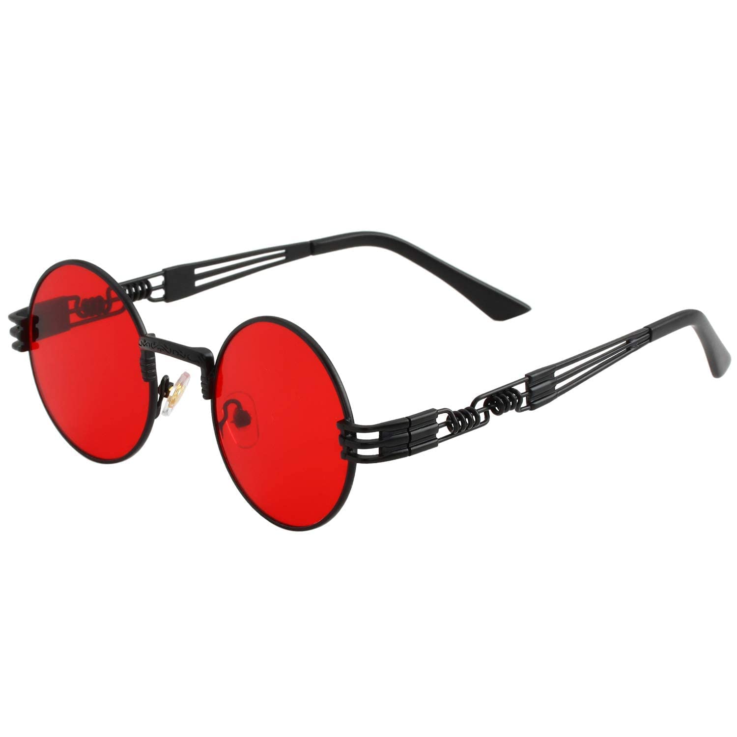 Round Steampunk Sunglasses for Men Women John Lennon Retro Metal Frame Hipple Glasses