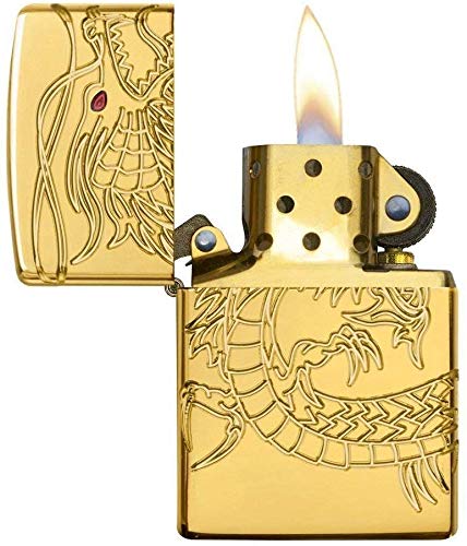 Zippo Gold Plate con Dragón Asiático miniatura 7