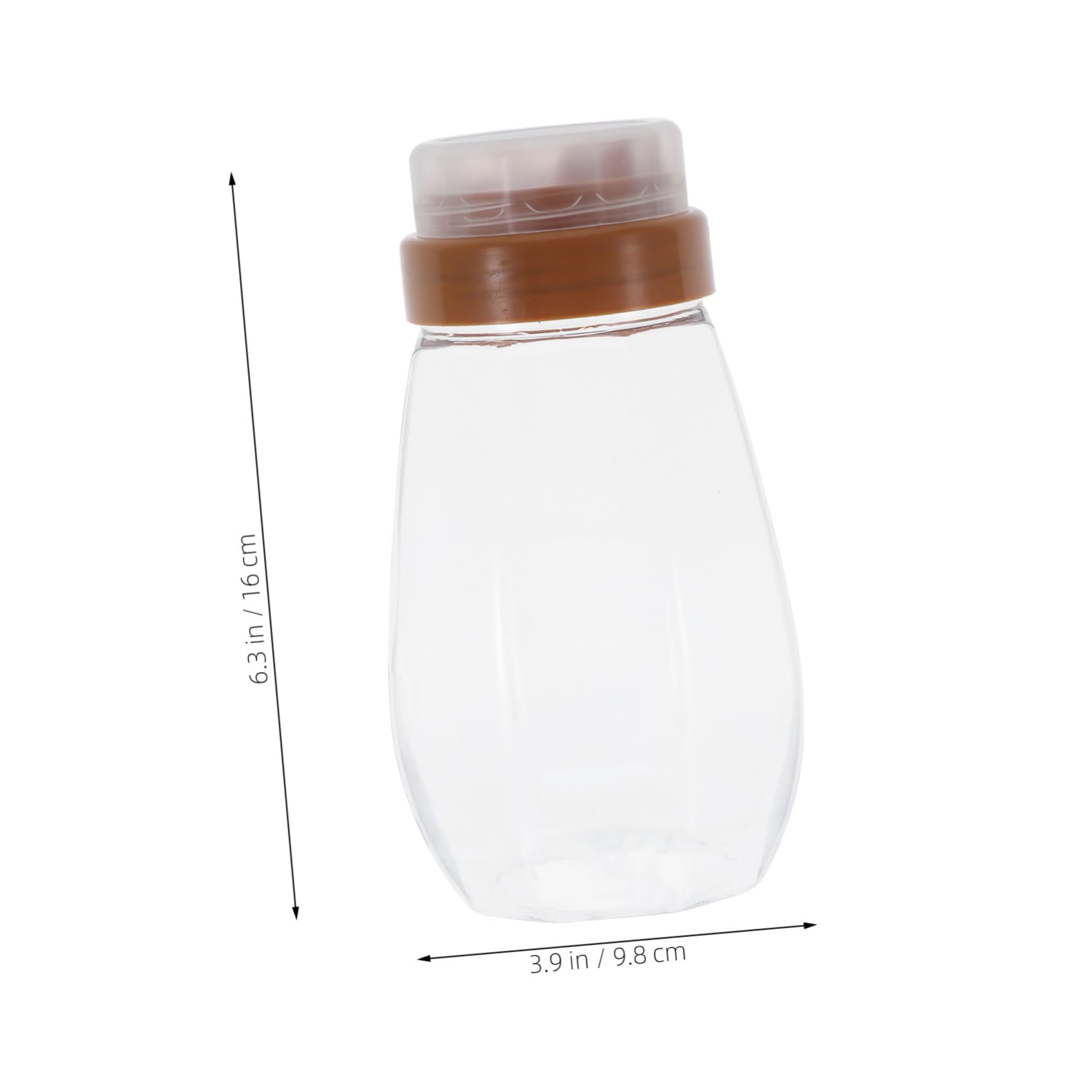 Happyyami 4Pcs Clear Plastic Honey Squeeze Bottle Leak Honey Dispenser for Kitchen Dining Durable Empty Jars with Lids for Honey Syrup and Sauces