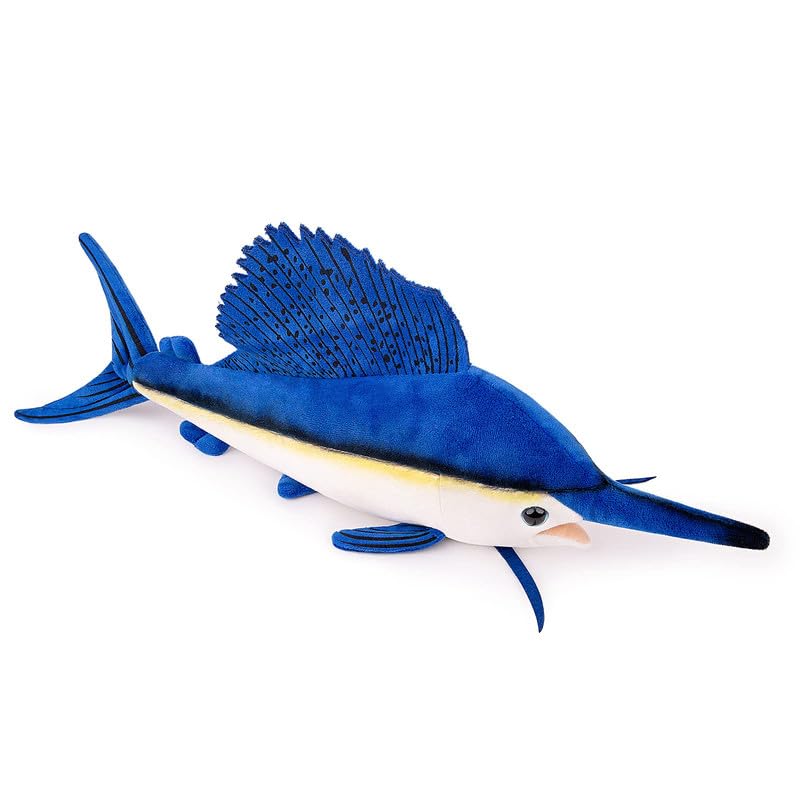PuffPurrs Simulation Swordfish Sailfish Stuffed Plush Toy- 18.5inch Lifelike Marlin Depth Ocean Animals Lstiophorus Platypterus Plushie Toys Figur