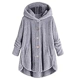 Yowablo Kapuzenjacke Damen Oversize Mäntel Elegant Winter Hoodie Locker Pullover Lang Grosse...