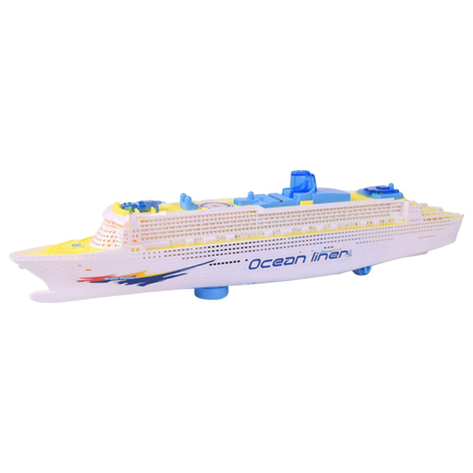 Cruise Ship Model Toy - Colorful Electric oceans Liner Toy, Interactive Flashing LED Light And Sound, Nautical Boat | Fun Play Accessory For Educational Kids Ages 3-12 Home Bath Pool
