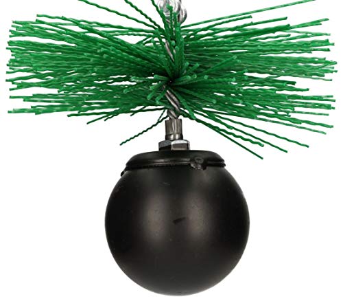 KOTARBAU Schornsteinbesen SET Aus Kunststoff Alle Größen Kaminbesen Plewa Keramik Edelstahl Rohr Zuggewicht Zugseil Rußbesen Kaminbürste Reinigungsset (150 mm, Seillänge - 8 m)