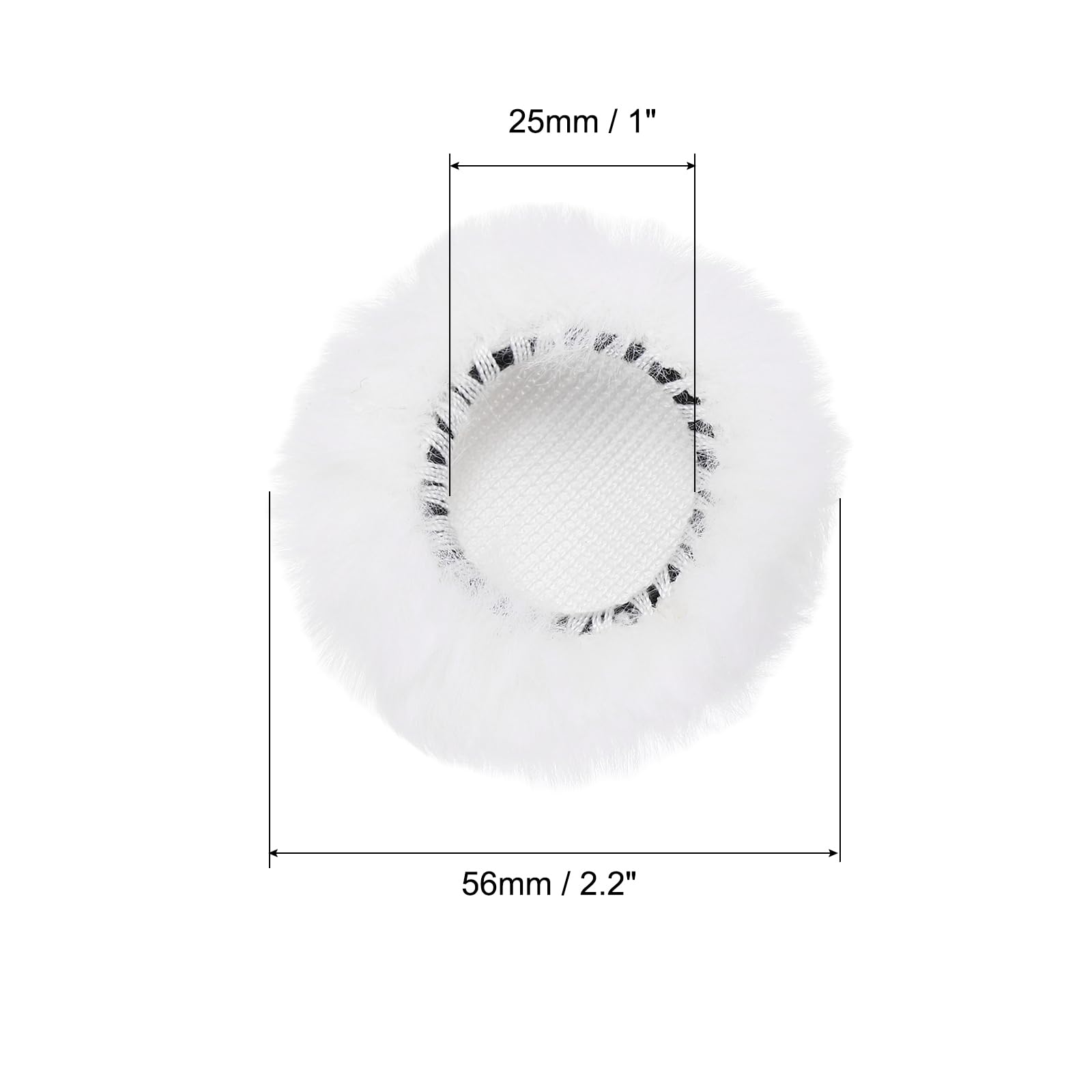 PATIKIL Furry Microphone Windscreen 25mm x 56mm Mic Cover Windshield for Indoor Outdoor Microphone White 4 Pack - Image 2