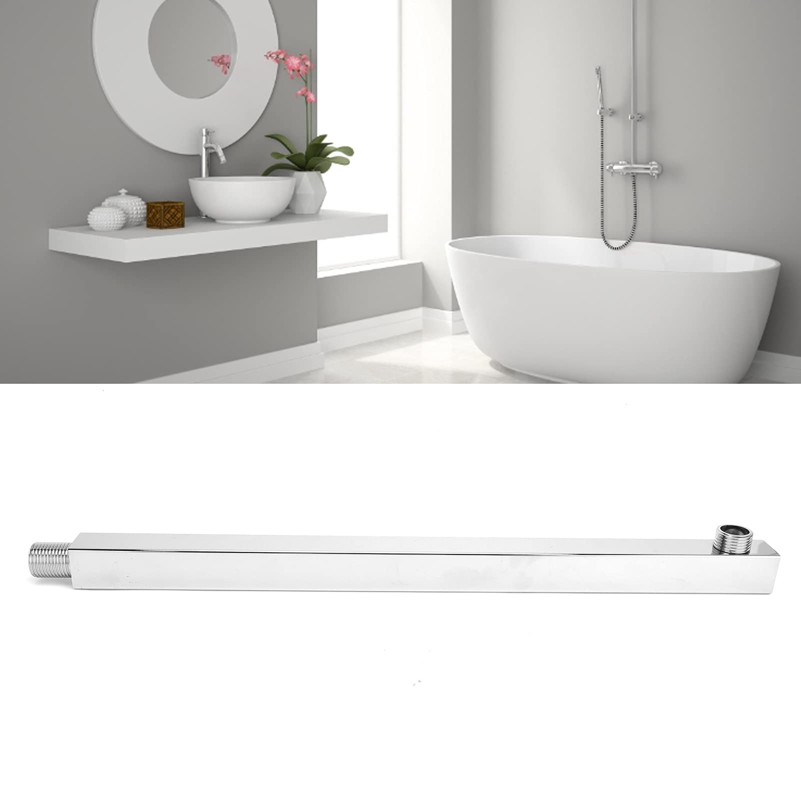 01 Braccio Doccia, Finiture Cromate Prolunga per Soffione Doccia in Acciaio Inox con Copertura Decorativa per Bagno per Tubo Doccia