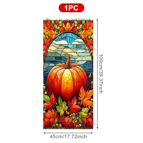 Película para ventana decoración vidriera otoño 17.7x39.3 pulg miniatura 3