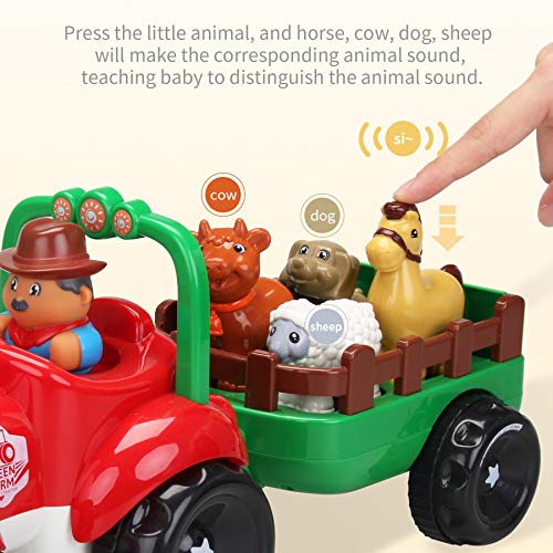 Farm Tractor Toy Tractor For 3 4 5 6 7 8 Year Old Boys & Girls With Detachable Farmer & Animals, Musical Toys With Light & Animal Sound Effect, Great Gift For Toddlers Kids #TOP3