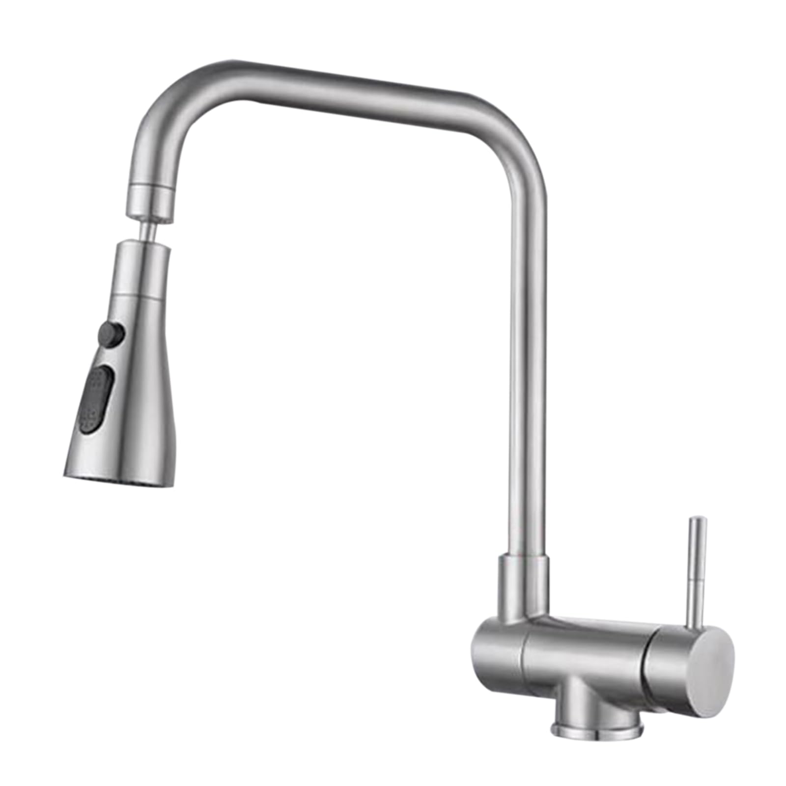 Robinet Cuisine Rabattable sous Fenetre Mitigeur Cuisine Rotatif Inox 3 Modes Monocommande Monotrou Robinet de Cuisine sous Fenetre-Brossé