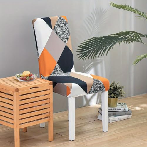 Image of P-PLUS INTERNATIONAL Dining Chair Cover Frill Full Cover Set of 6 Seater Seat Cover for Office Chair Dining Stretchable Chair Cover (Set of 6)