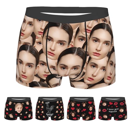 Customize Boxers for Men with Pictures, Personalized Boxer Briefs for Father, Husband, Boyfriend; Boxer Personalizados Para Hombre; Personalized Gifts