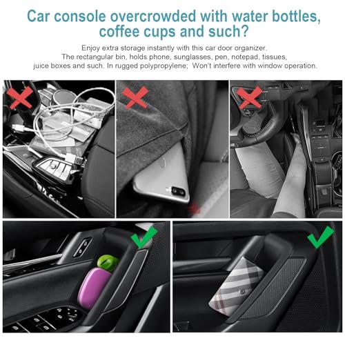 Image of CDEFG 4Pcs for 2025 2026 Mazda CX-50 Center Console Door Handle Pockets | Trash Can Storage Box for 2023 2024 2025 2026 Mazda CX50 Accessories 4-Doors Trash Bin Storage Case TPE Material