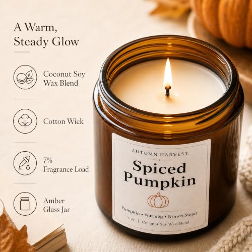Fall Scented Candle Set of 6, 7 oz Soy Candles for Home, Autumn Gift Set - Image 3