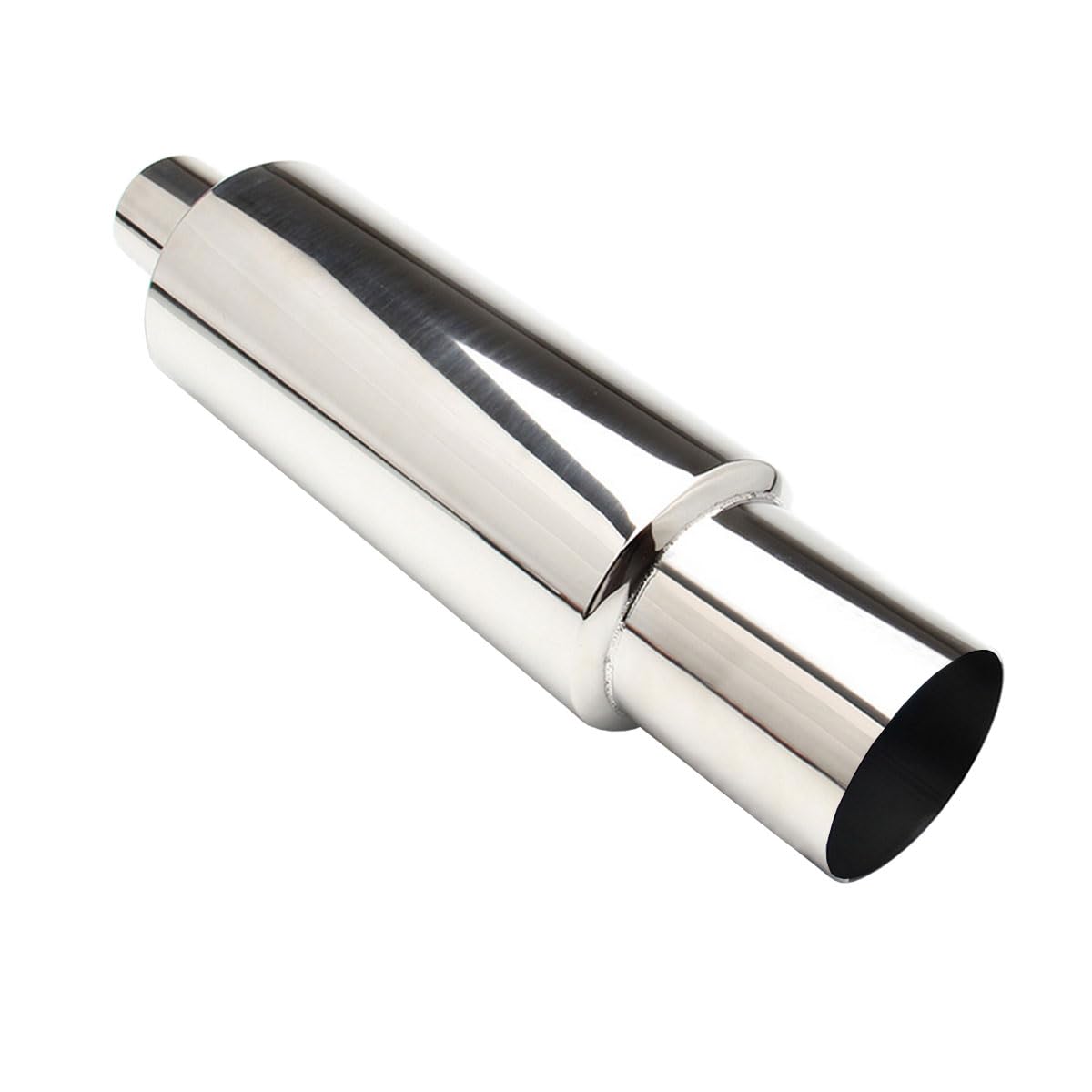 Silenziatore di Scarico per Auto Punta Terminale del Tubo di Scarico Acciaio Inossidabile Tubo di Scarico Posteriore Marmitta 51mm Ingresso 89mm Uscita Piatto Argento