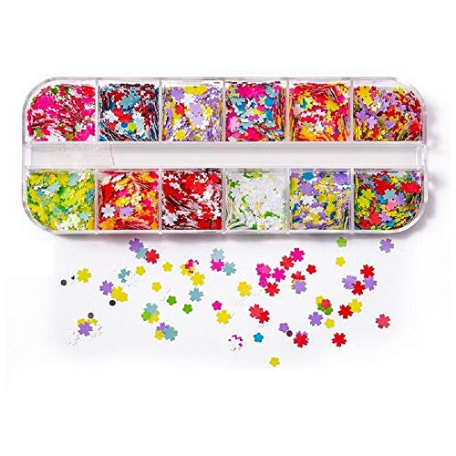 1 Case Holographic Sequins Love Star Pink White Nail Art Glitter Nails Paillette Holo Flakes Decoration Manicure DIY Accessories (2)