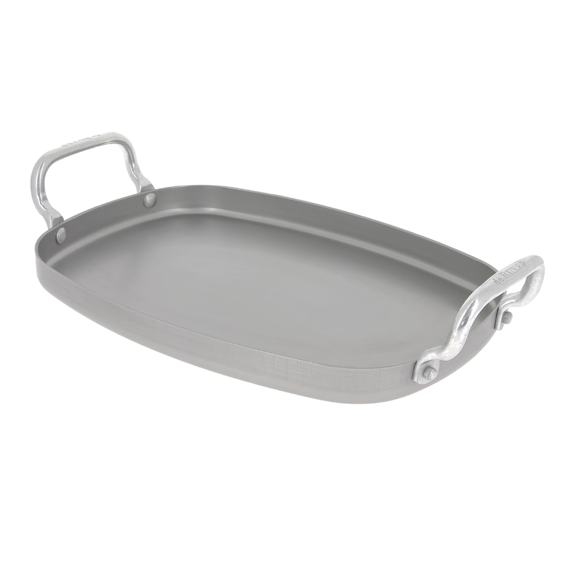 De Buyer - Plancha lisse rectangulaire en tôle d'acier MINERAL B - 38 x 26 cm - Fabriquée en France, Sans PFAS, Anti Adhérence N
