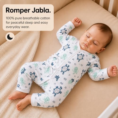 Image of The Mom Store Baby Romper Jabla Style Combo For Boys And Girls | Cotton | Soft Infant Bodysuit | Trendy Stylish Sleepwear For Newborn Baby | Printed | Unisex Comfortable Everyday Baby Wear