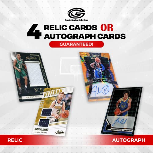 Deluxe Nba Basketball Card Mystery Box | 100X Official Nba Cards | 10X Hall Of Famers | 10X Rookies | 1X Lebron Or Jordan | 4X Autograph Or Relic Cards Guaranteed | By Cosmic Gaming Collections #TOP2