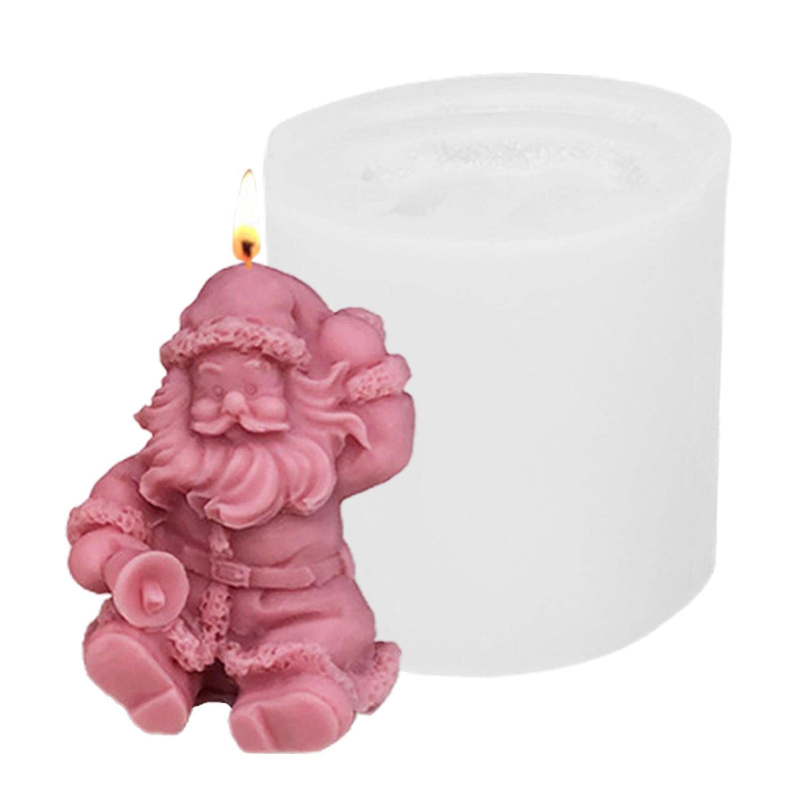 Santa Molds Silicone,DIY Santa Claus Mold for Plaster - Christmas Craft Casting Candle Molds 3D Santa Claus Food-Grade Silicone Mold for Candle, Chocolate, Candy Making Wanhui