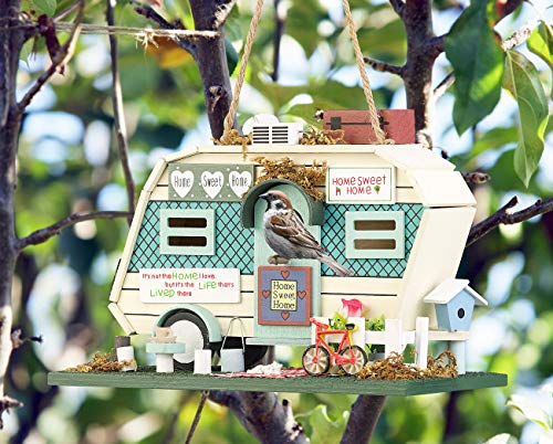 Nichoir à oiseaux en bois caravane Royal Gardineer idée cadeau nature - 4