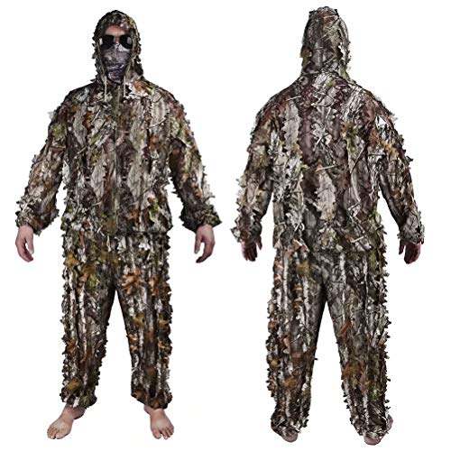 Tongcamo Hunting Ghillie Suit 3D Bionic Leafy Camouflage Clothing for Jungle Hunting, Wildlife Photography, Bird Watching，Halloween, Shooting - Thumbnail 2