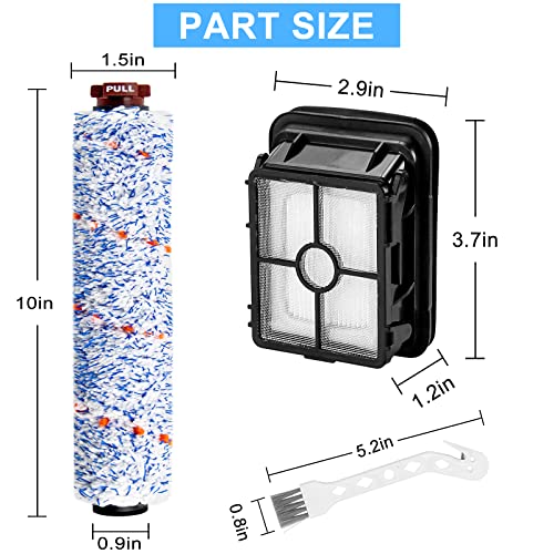 Replacement Parts for Bissell Crosswave Pet Pro 1785A 2306A 1785 Vacuum Cleaner, 2 Pack1868 Brush Roll for crosswave and 2 Pack 1866 cross wave filters LUXRILIX