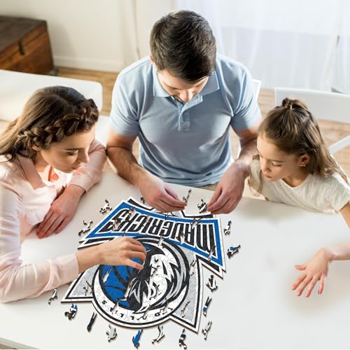 Iconic Puzzles - Dallas Mavericks, Logo, Wooden Puzzle officially licensed NBA, 100% sustainable, size M, 270 Pcs - Image 2