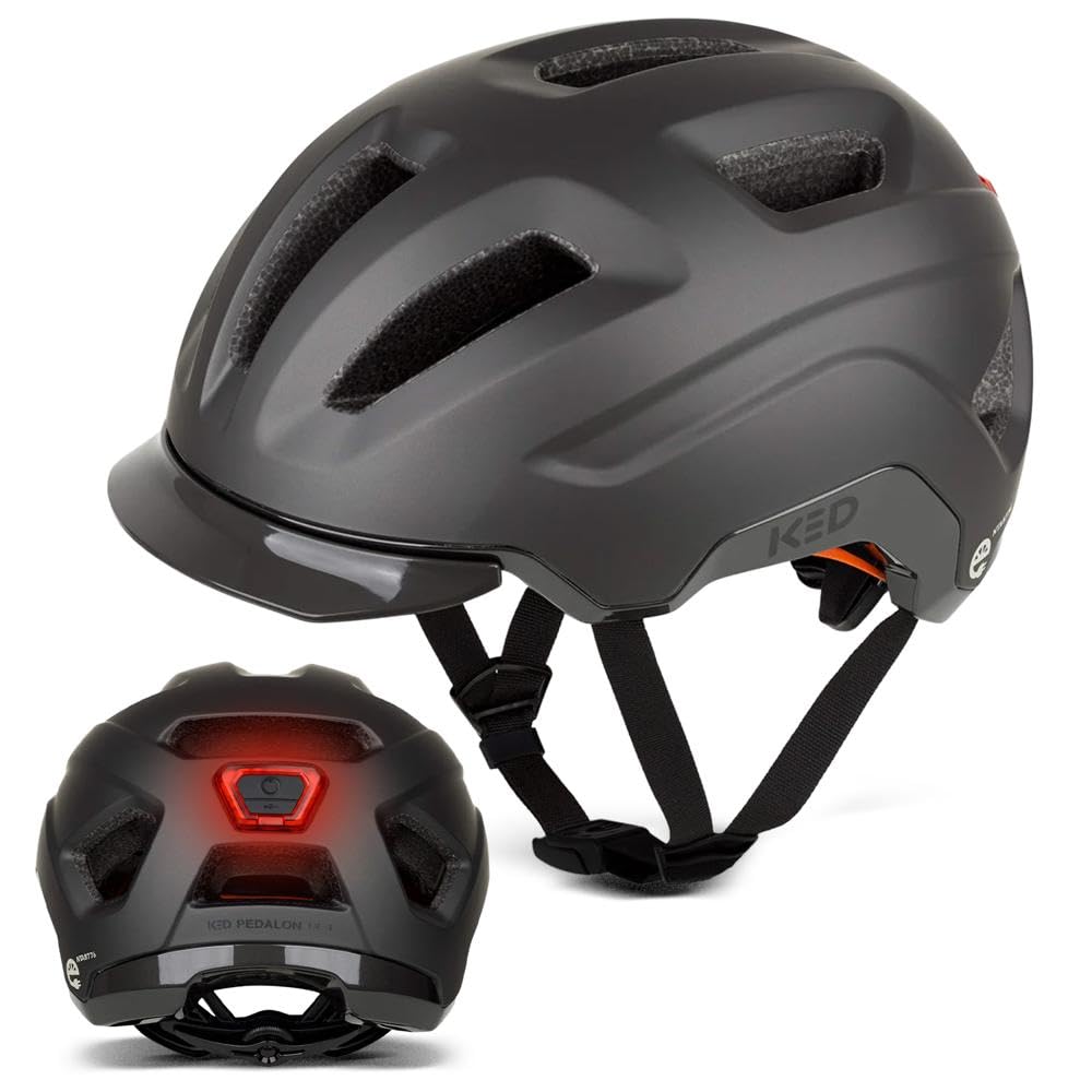 KED Pedalon UE-1 | Urban Bike Helmet with FIDLOCK Magnetic Buckle, 4Tex, LED Rear Light | Lightweight Bicycle Helmet for Adults | City & Road Cycling Helmet for E-Bike & Trekking | Designed in Germany