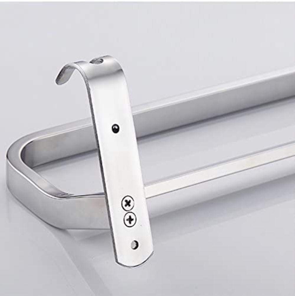Stendino Portasciugamani con asta in acciaio inossidabile 304 Doppia bordata Adesivo perforato gratuito Hotel Portasciugamani da bagno Accessori per la cucina domestica Appendiabiti Anello a mano