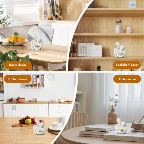 Romantic Couple Hugging Porcelain Statue - Modern Ceramic Decor - Image 7