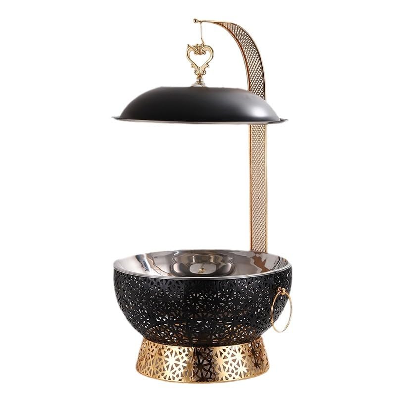 8 Quart Black and Gold Chafing Dishes for Buffet with Lid and Holder,Stainless Steel Chafing Dish Buffet Set with Food and Water Pans for Parties and Weddings Parties,Banquets,and Catering Eventst