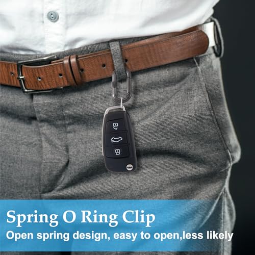 Image of Oval Spring Ring Clips, Metal Keyring Purse Clip | Heavy Duty Opening O Ring Carabiner for Keychains,Backpacks, Keys