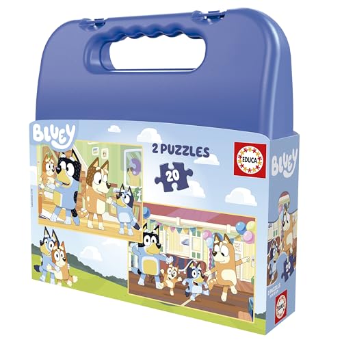Educa - Puzzle Bluey | Set de 2 Puzzles Infantiles con 20 Piezas Cada uno. Compuesto por Grandes Piezas Perfectamente acabadas. A Partir de 4 años (20348)