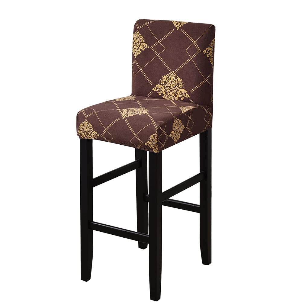 Housses de tabouret de bar extensibles élastiques dossier court