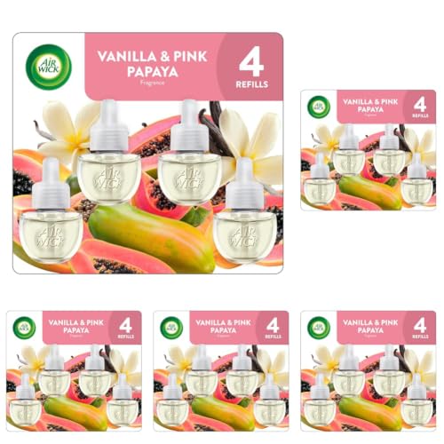 Image of Air Wick Plug-In Scented Oil Refills, Vanilla & Pink Papaya, Air Freshener, Essential Oils, Eco Friendly, 0.67 Fl Oz (Pack of 20)