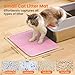 Petinstinct Small Cat Litter Mat, 20x14’’ Double Layer Honeycomb Cat Litter Box Mat, Non Slip Waterproof Urine Proof Litter Trapping Mat for Floor, Kitty Litter Pad, Indoor Pet Supplies, Pink
