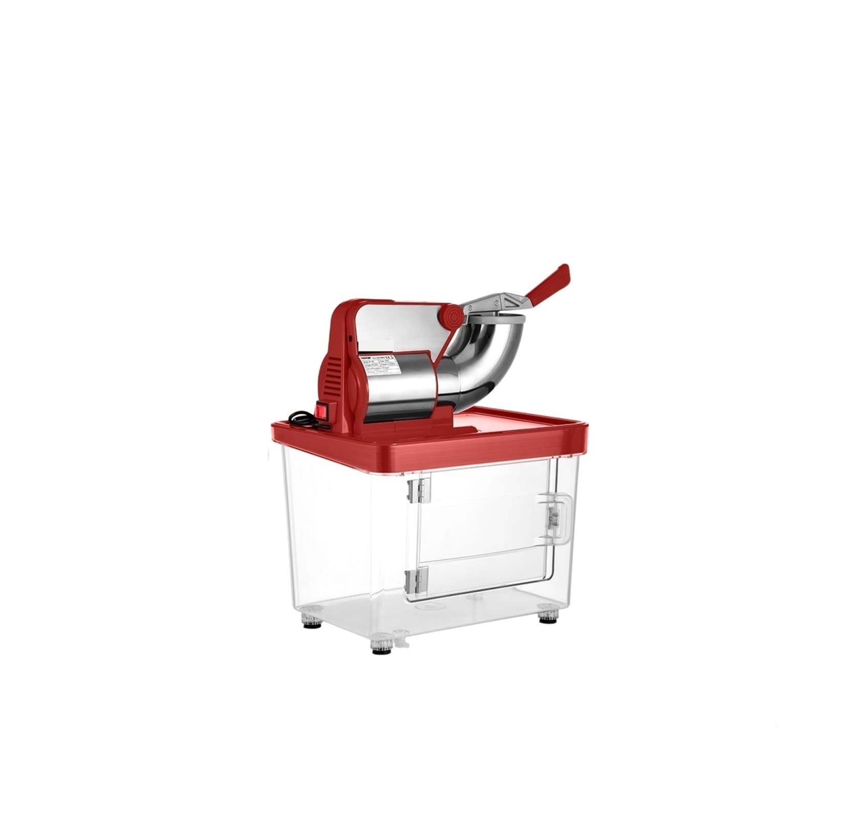 Electric Snow Cone Machine Ice Shaver Crusher Granizing Glass Blender Mixer Chopper Stainless Steel Cool Colder Commercial(Rosso)