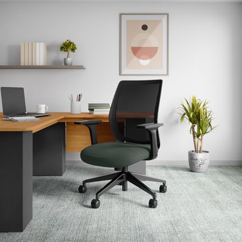 Image of Interio by Godrej Curv Premium Mesh Wide Back Ergonomic Chair for Work from Home /Study | 1 Year Warranty | Height Adjustable Chair | Heavy Duty PP Base | DIY Installation (Earthstone)