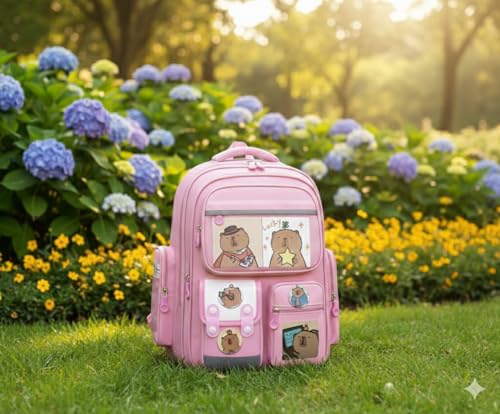 Image of Girls School Backpack Cute Pink Pastel Gradient Bag with Multiple Compartments Lightweight Durable Bookbag for Kids Students (purple bag)