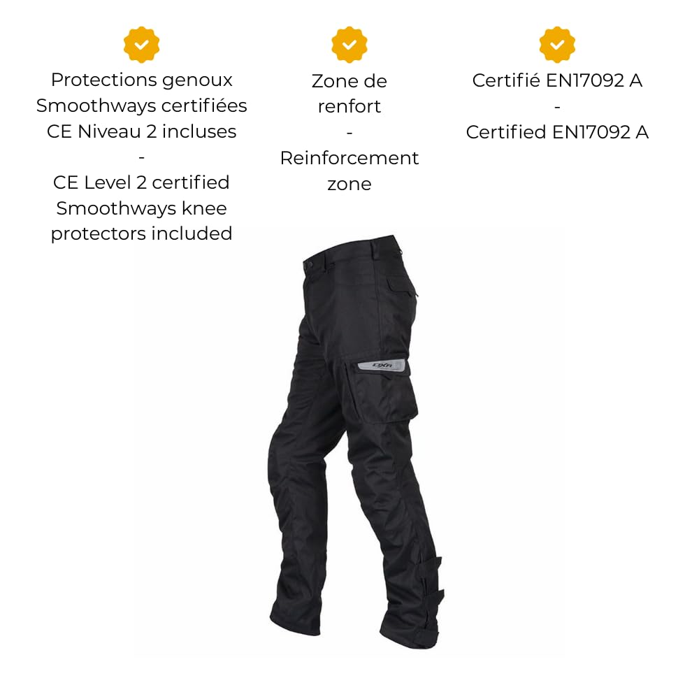Pantalon Moto RELAX homme Homologué EN17092 A mi-saison textile L