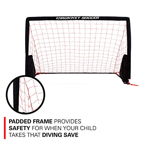 Rukket Portable Soccer Goal, Kids Youth Practice Foldable/Pop Up Soccer Net (6X4Ft) #TOP3