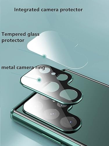 Miniatura 4 de Funda de bloqueo de seguridad para Galaxy S23 Ultra, absorción magnética, a prueba de golpes, de aluminio, carcasa de vidrio templado de doble cara