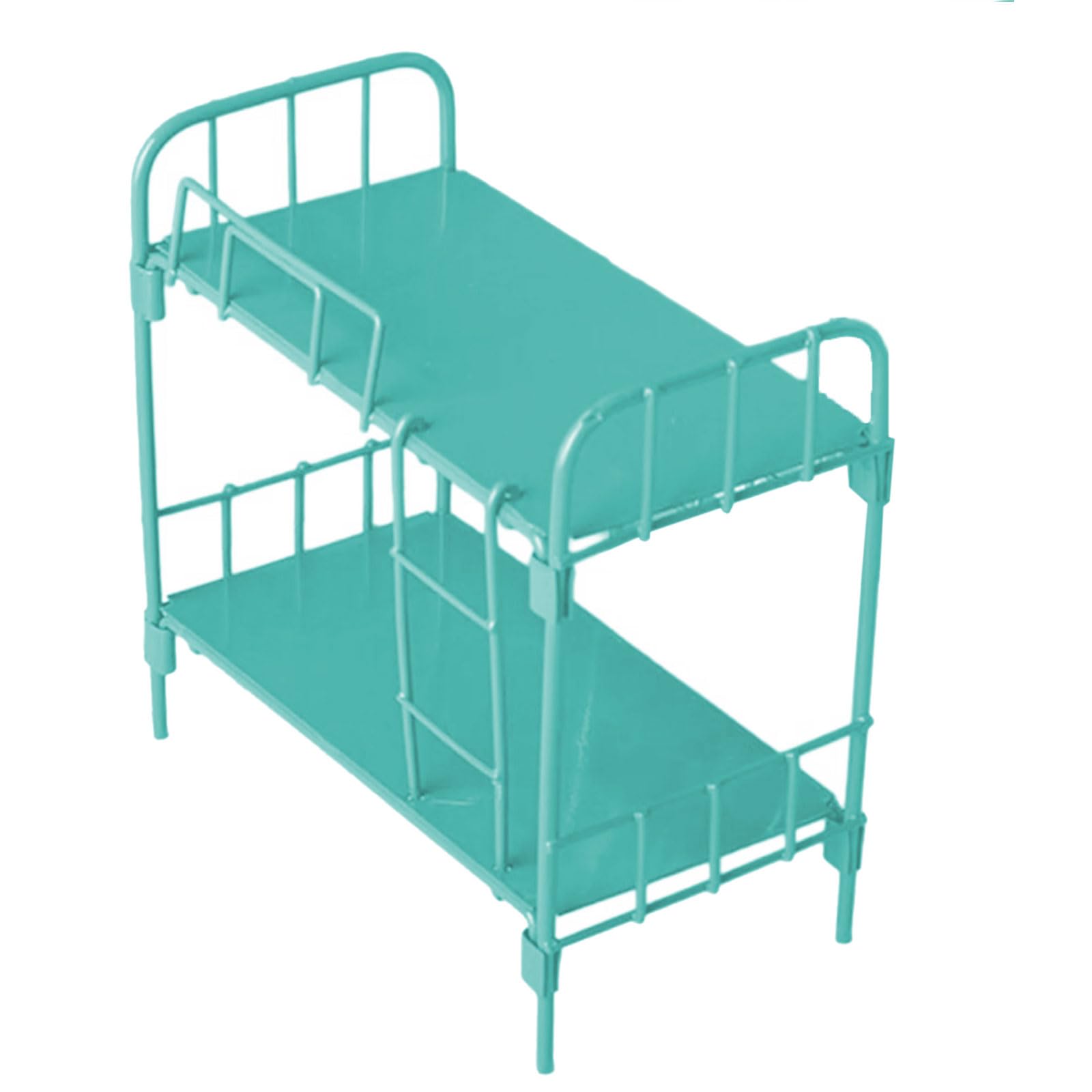 Uqezagpa Light Green 1/12 Miniature Bedroom Bunk Bed Toy Realistic Design For Dollhouses Scene And Play Miniature Wooden Bunk Bed For Dollhouses Furniture